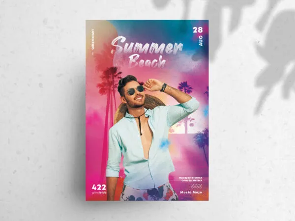 Stylish Summer Beach Event Flyer Template 1