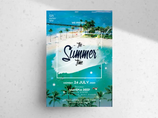 Summer Beach Party Flyer Template 1