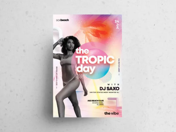 Summer Tropical Party Flyer Template 1