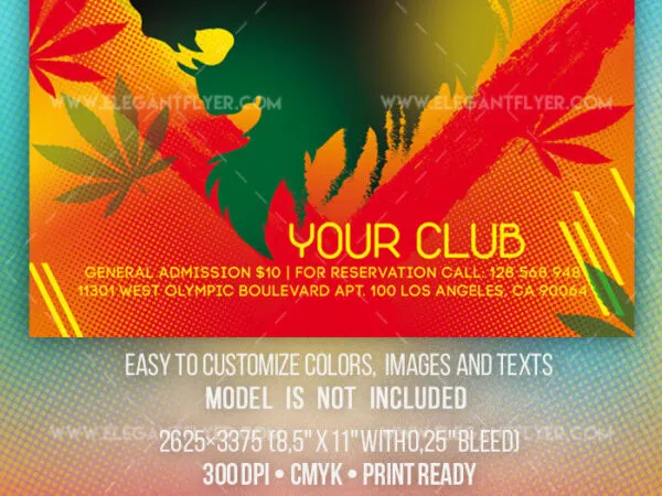 Summer Tropical Reggae Party Flyer Template 1