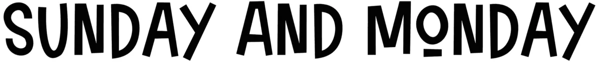 Sunday And Monday Font 1
