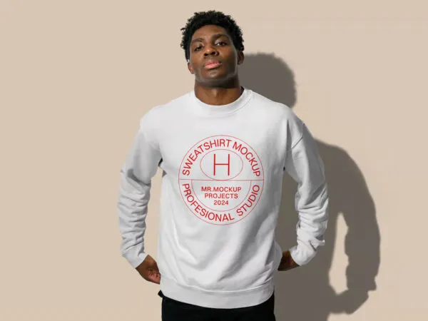 Sweatshirt on Men Mockup 1