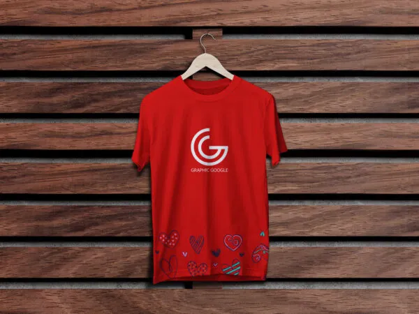 T Shirt Hung on a Hanger in a Front View Mockup 1