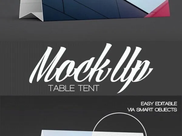 Table Tent Mockup in Perspective View 1