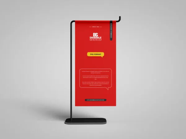 Table Top Banner Stand Mockup Standing in the Front View 1