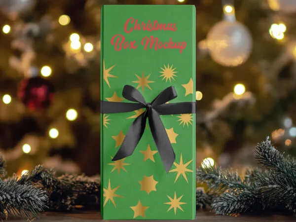 Tall Christmas Box Mockup 1