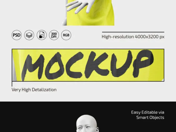 Tank Top Worn by 3D Mannequin Mockup in Simple Setting 1
