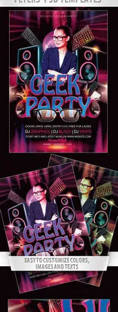 Tech and Funky Geek Party Flyer 1