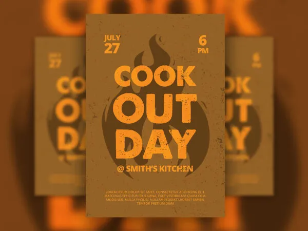Template Featuring a Grungy Barbecue Day Flyer 1