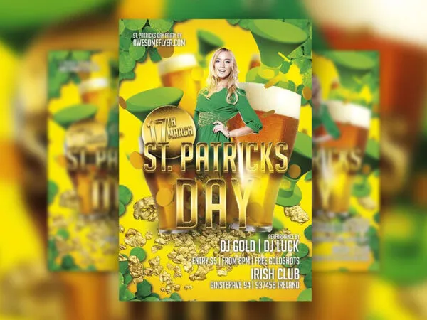 Template of Flashy Gold St. Patricks Day 1