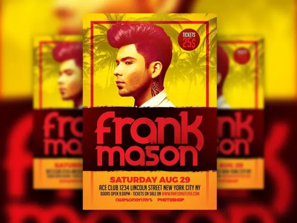 Template of a Stylish Summer DJ Flyer 1