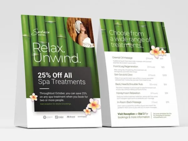 Templates of Double Sided Spa Flyers 1