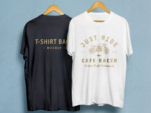 The Double T Shirt Mockup on a Wooden Hanger 1 2