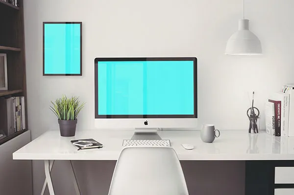 The Mockup of an iMac Retina 5K with Frame Poster 1