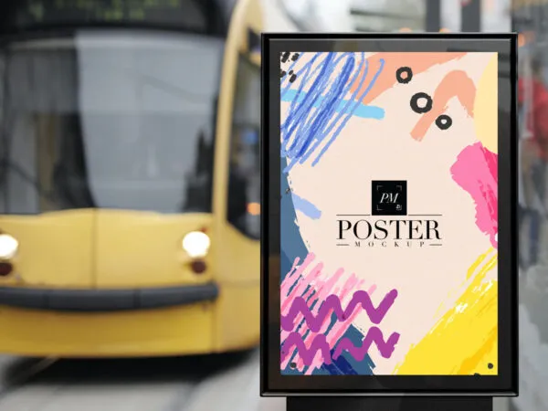 The Sharp Looking Bus Stop Advertisement Poster Mockup 1