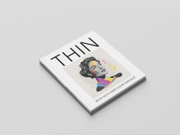 Thin Book with Hard Cover Mockup 1