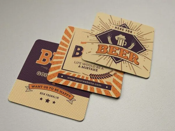 Three Beer Coaster Templates Featuring Vintage and Cartoonish Theme 1