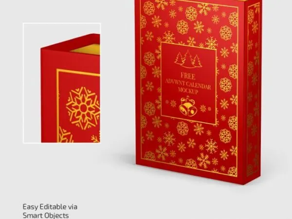 Three Book Like Advent Calendar and Slide Out Box Mockups 1