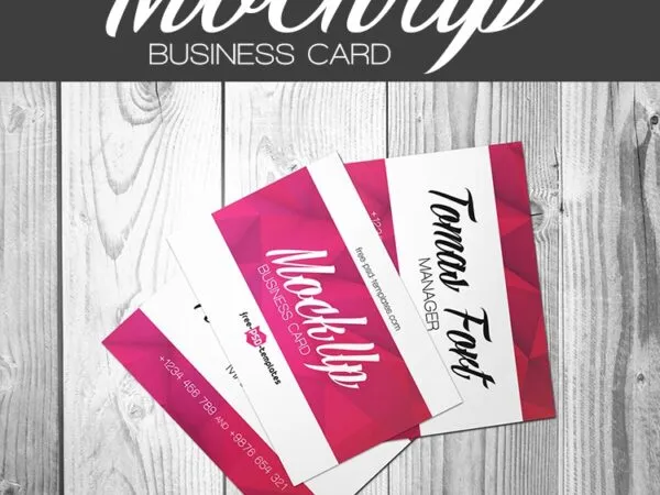 Three Business Card Mockups with 3 Different Backgrounds 1