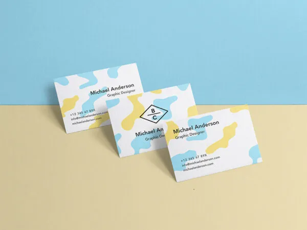 Three Business Cards Mockup in a Row 1