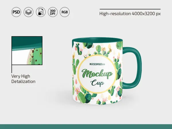 Three Coffee Mugs on a Clean Surface Mockups 1