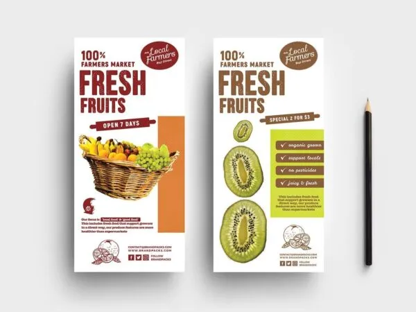 Three Colorful Farmers Market Poster and Flyer Templates 1