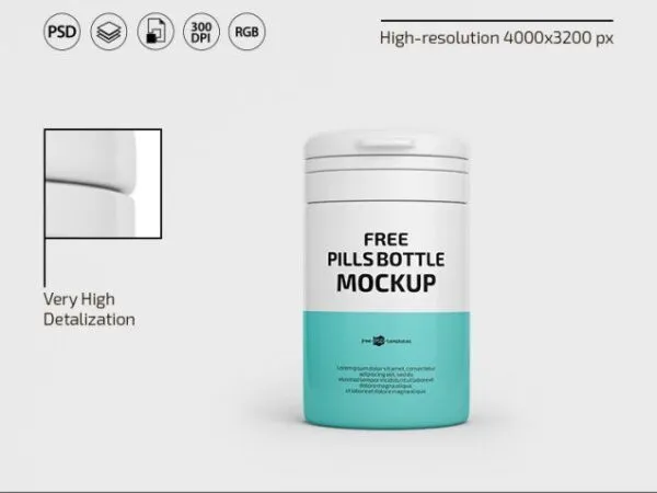 Three Cylindrical Pills Bottle Mockups 1