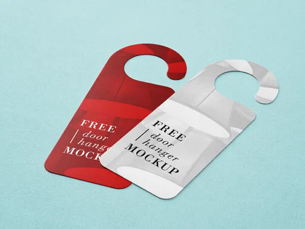 Three Door Hanger Mockups from Different Angles 1