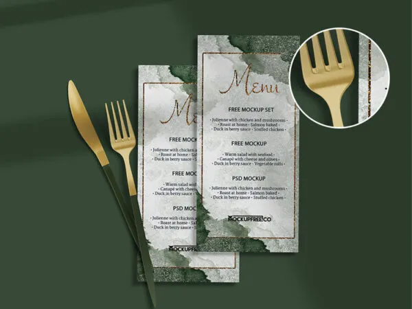 Three Elegant Menu on a Plate Mockups 1