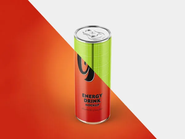 Three Energy Drink Bottles Mockup in Different Views 1