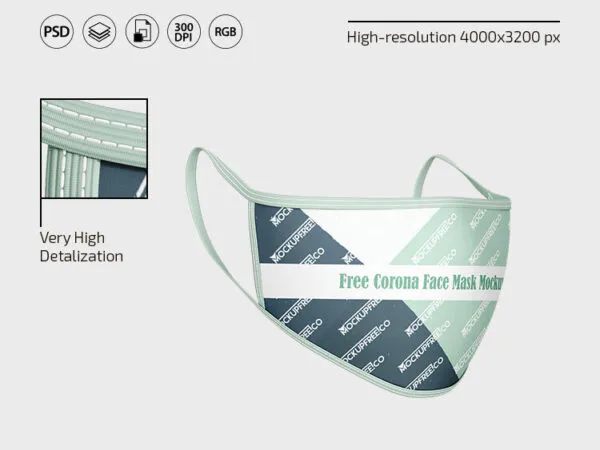 Three Face Mask Mockups in Different Views 1