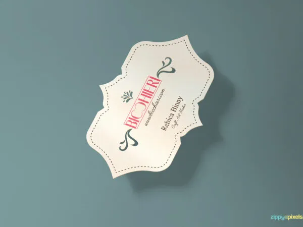 Three Floating Business Card Mockups in Different Shapes 1