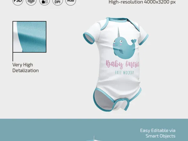 Three Floating Cute Baby Onesie Mockups 1