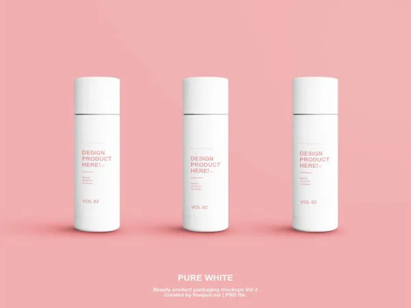 Three Front View Beauty Product Packaging Mockups 1