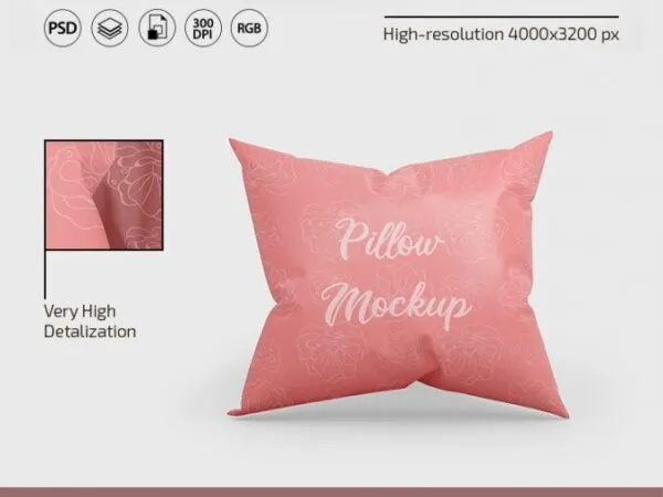 Three Front View Square Pillow Mockups 1