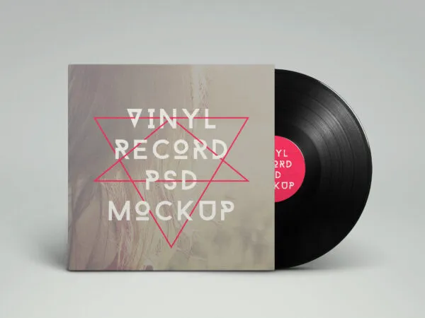 Three Front View Vinyl Record Mockups 1