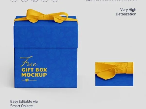 Three Gift Box with a Bow on Top Mockups 1