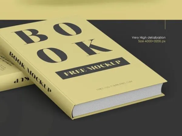 Three Hardcover Book Mockups from Different Angles Mockups 1
