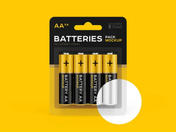 Three Mockups Displaying Front View of Standing Aa Batteries 1