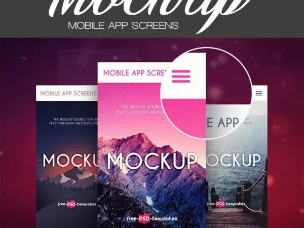 Three Mockups Featuring Mobile App Screens 1