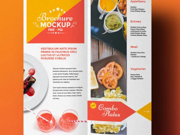 Three Mockups Showing Opened Right and Left Folded Bi fold Brochure 1