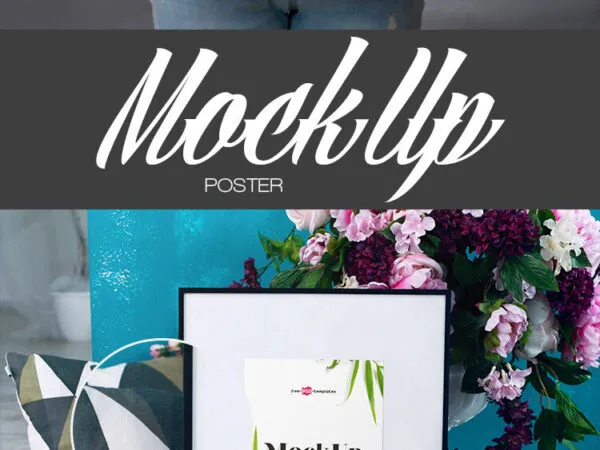 Three Mockups Showing a Poster Frame in Different Shots 1