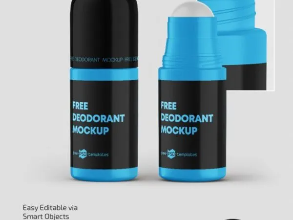 Three Mockups of Two Deodorant Bottles 1