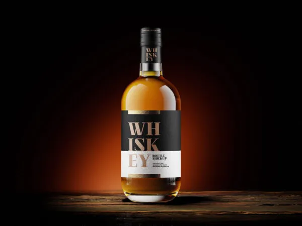 Three Mockups of a Realistic Whisky Bottle 1