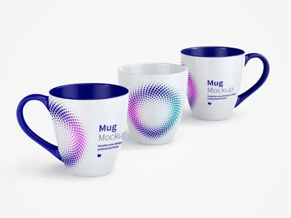 Three Mugs Mockup in a Row 1