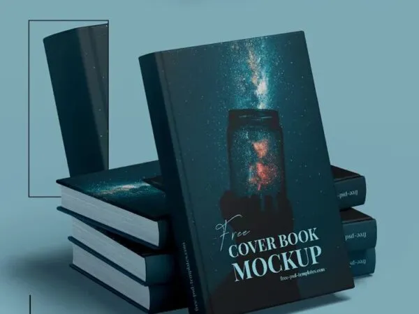 Three Multiple Angles Hardback Book Cover Mockups 1