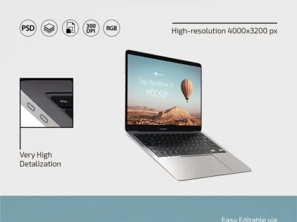 Three Multiple Angles MacBook Air Mockups 1