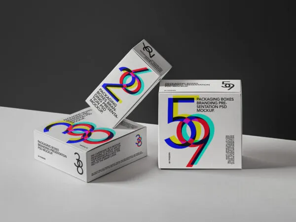 Three Packaging Box Mockup in Different Sizes 1