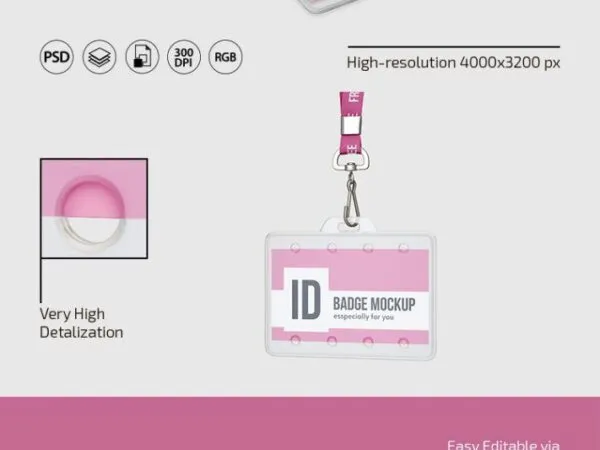 Three Realistic ID Badge Mockups 1