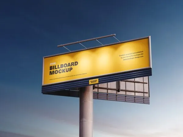 Three Realistic Large Billboard Mockups from Different Views 1